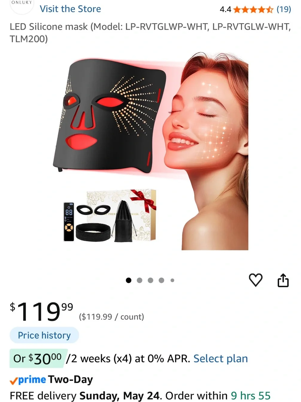 LIKE NEW! Infrared LED mask